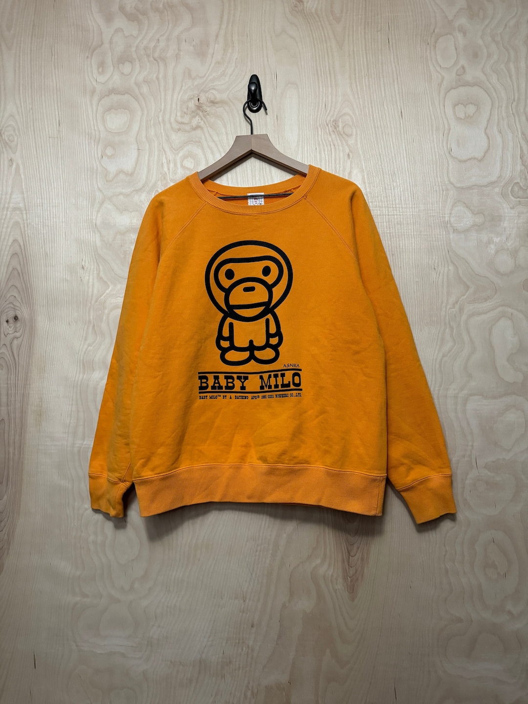 Vintage Y2K Bape Baby Milo Said Mamma Double Sided Orange Cotton