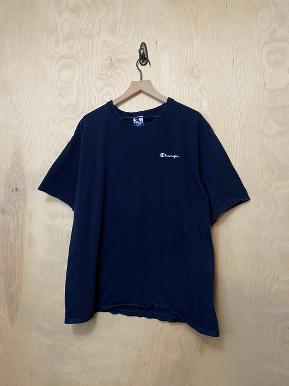 Vintage 90s Champion Mini Spell Out Navy Blue Cott