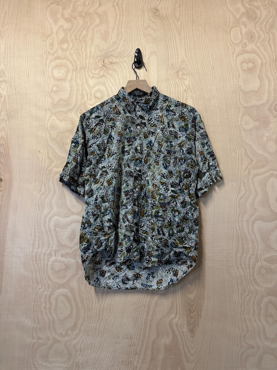 Vintage Format Abstract All Over Pattern White Mu… - image 1