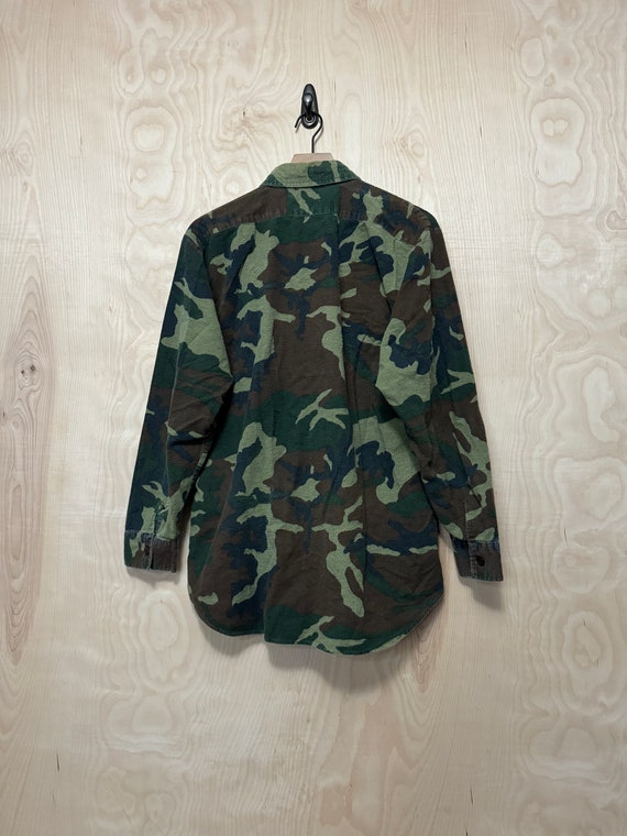 ヴィンテージ グリーン ウッドランド カモフラージュ コットン 長袖