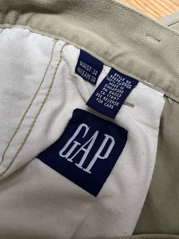 Vintage 90s Gap Khaki Chino Tan Cotton Trouser Pa… - image 3