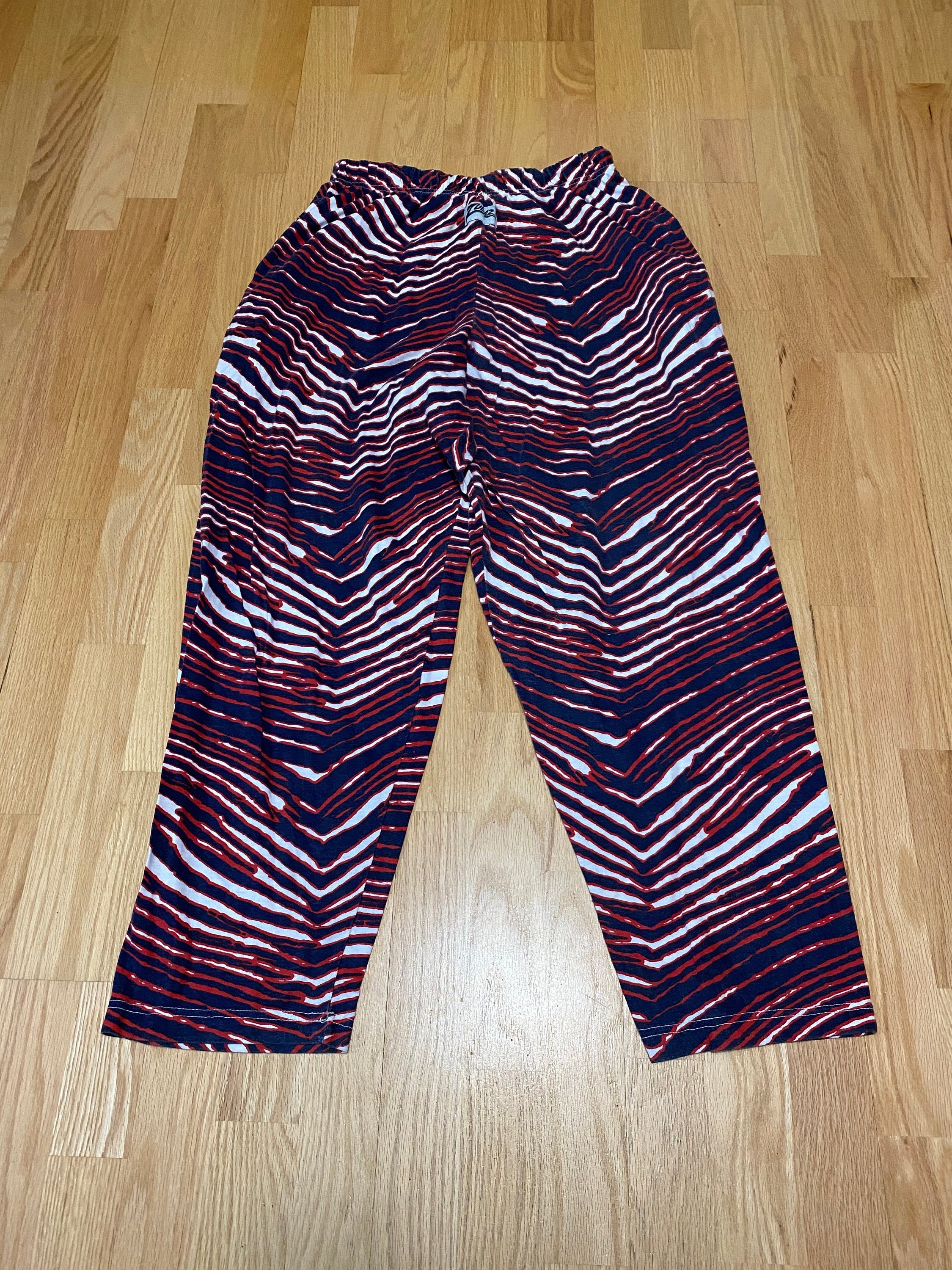 Vintage 90s Zubaz White Navy Blue Red 