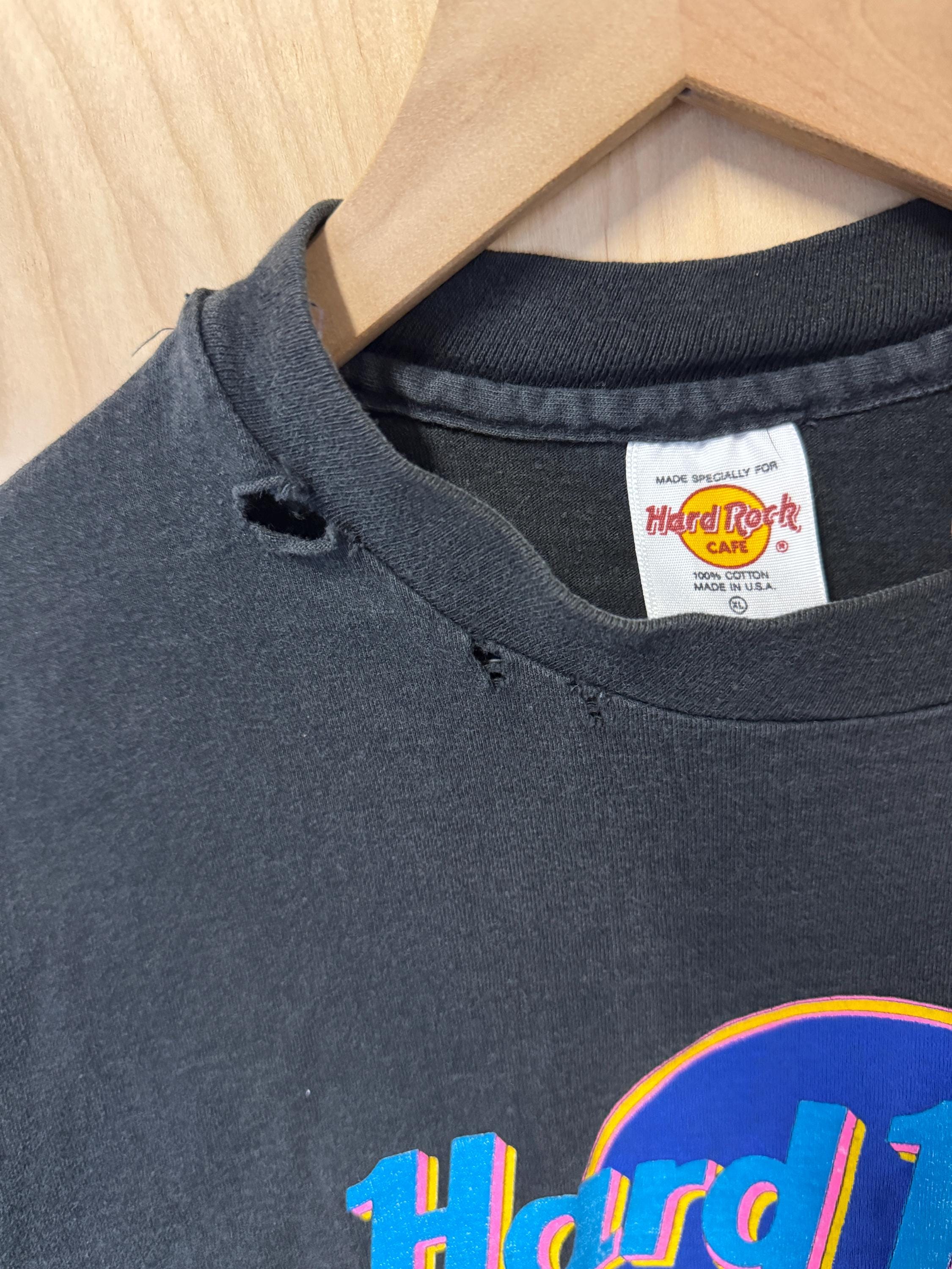 Vintage 90s Hard Rock Cafe Los Angeles Logo Graphic Distressed 