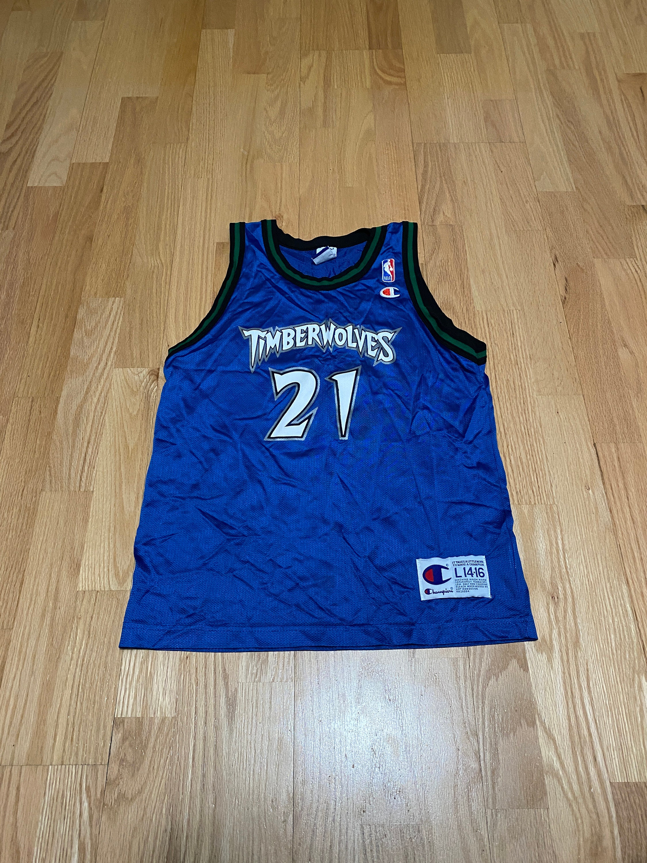 Vintage Kevin Garnett #21 (48/XL) Minnesota Timberwolves NBA Jersey Blue