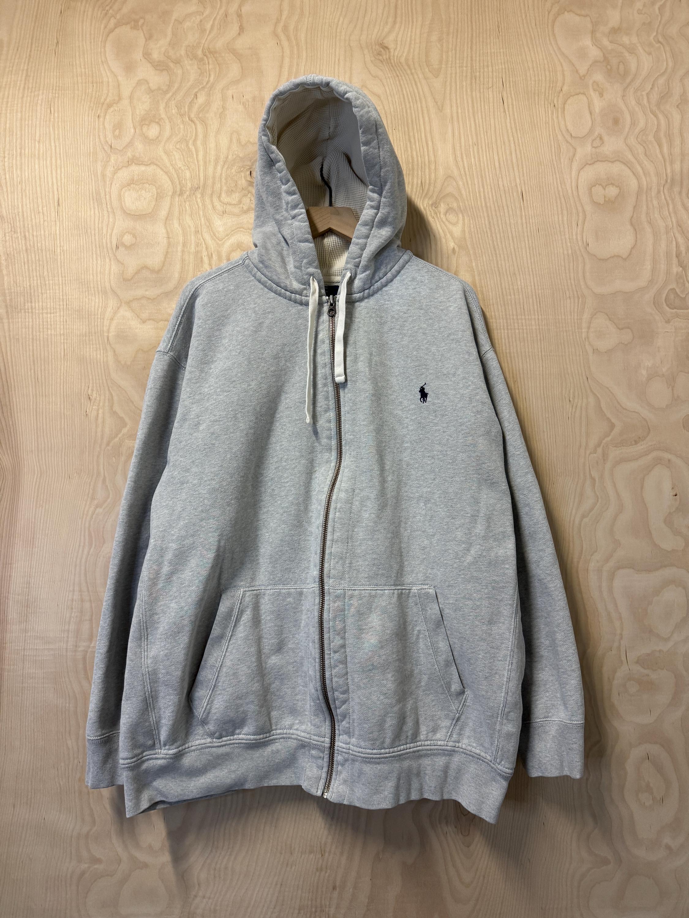 Vintage Polo Ralph Lauren Gray Zip up Hoodie Sweatshirt Size 3XLT