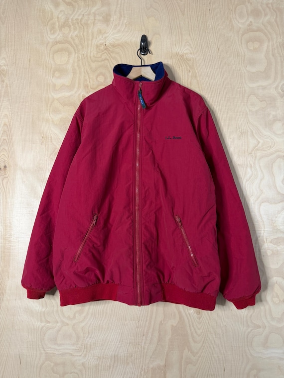 Vintage 90s LL Bean Fleece Lined Red Warm up Jacket Size Medium - Etsy