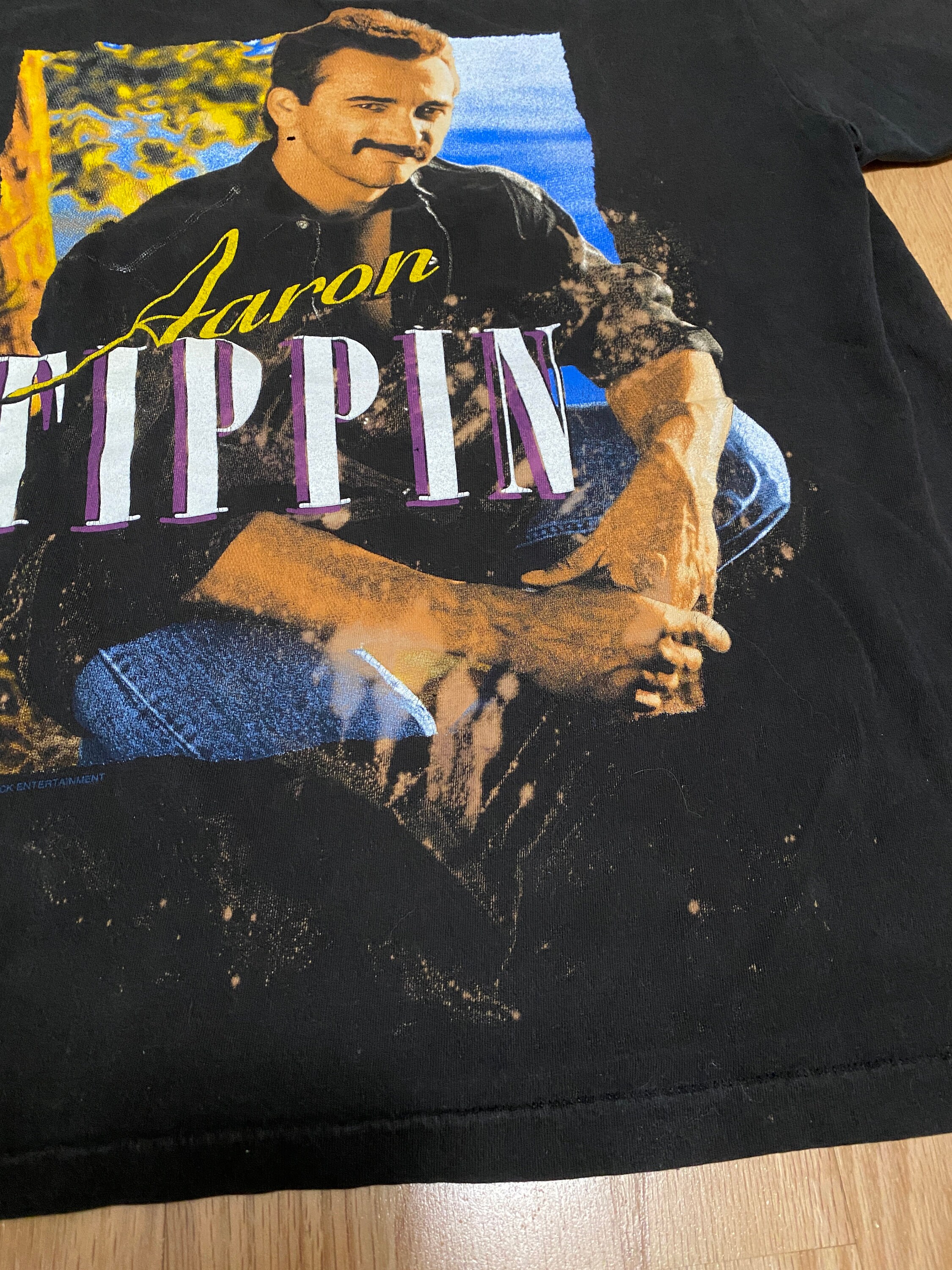 Vintage 90s Aaron Tippin Tour Photo Double Sided Black Cotton Etsy