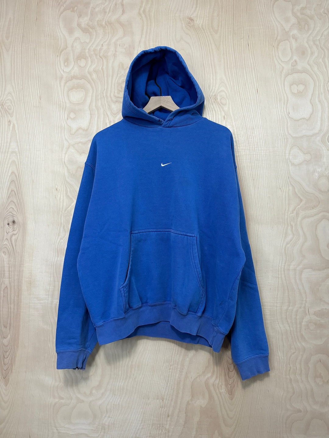 Vintage Nike Team Center Check Swoosh Blue Pull Over Hoodie Sweatshirt Size Large Etsy UK