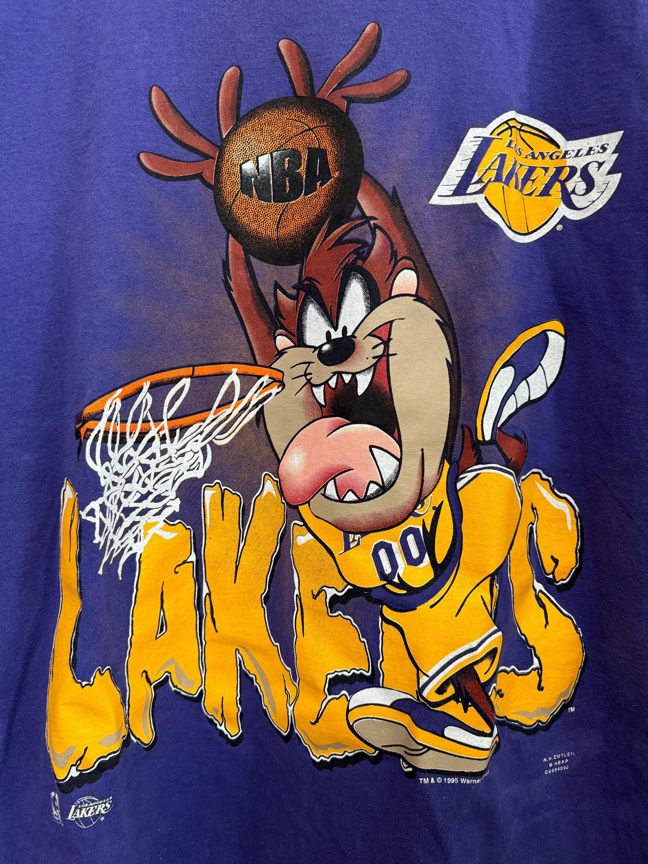 Vintage 90s Los Angeles Lakers Tasmanian Devil Graphic Purple
