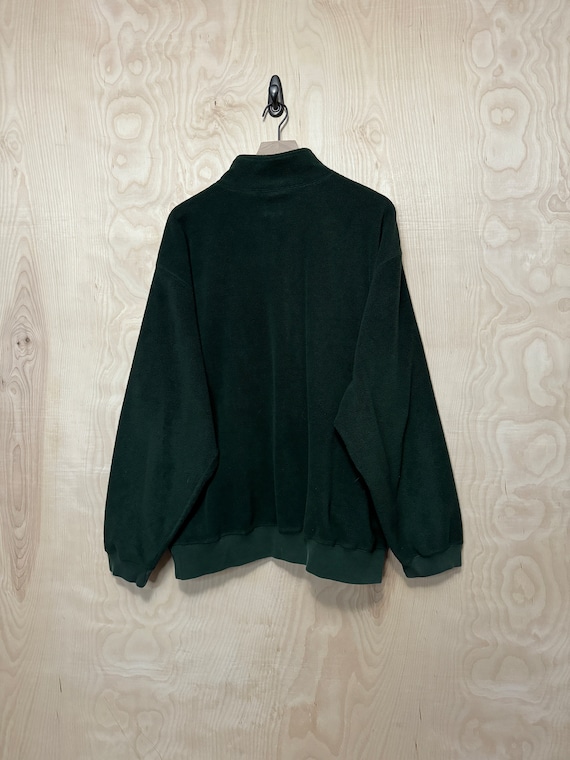 Vintage Gap Athletic Green Polyester Fleece Half … - image 5