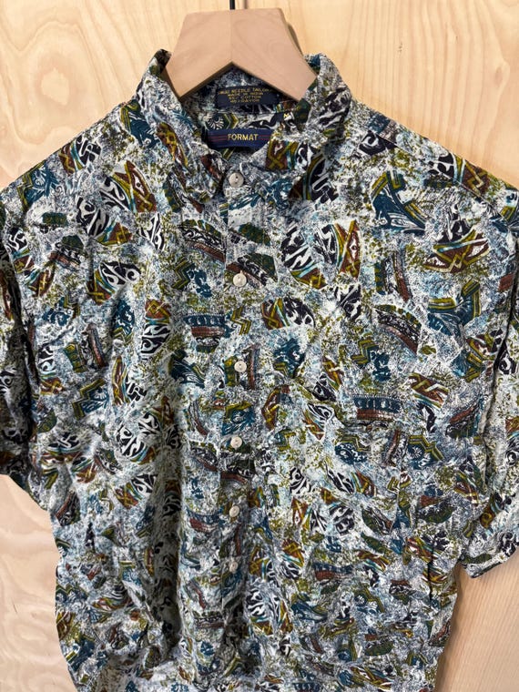 Vintage Format Abstract All Over Pattern White Mu… - image 2