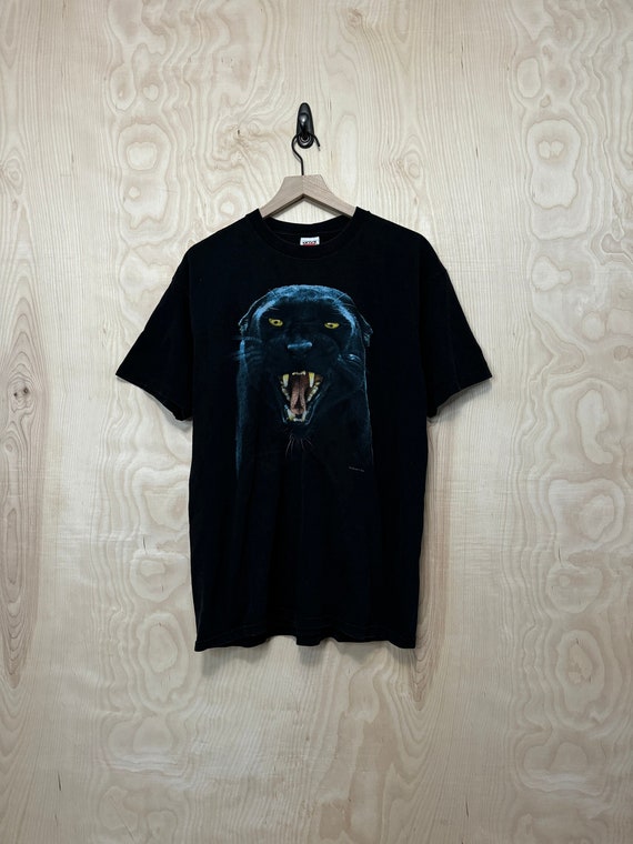 Vintage 90s Human i tees Panther Graphic Black Cotton T Shirt Size XL Etsy Canada