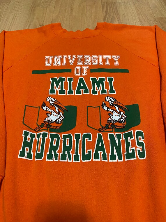 Vintage University Of Miami Hurricanes Orange Cot… - image 2