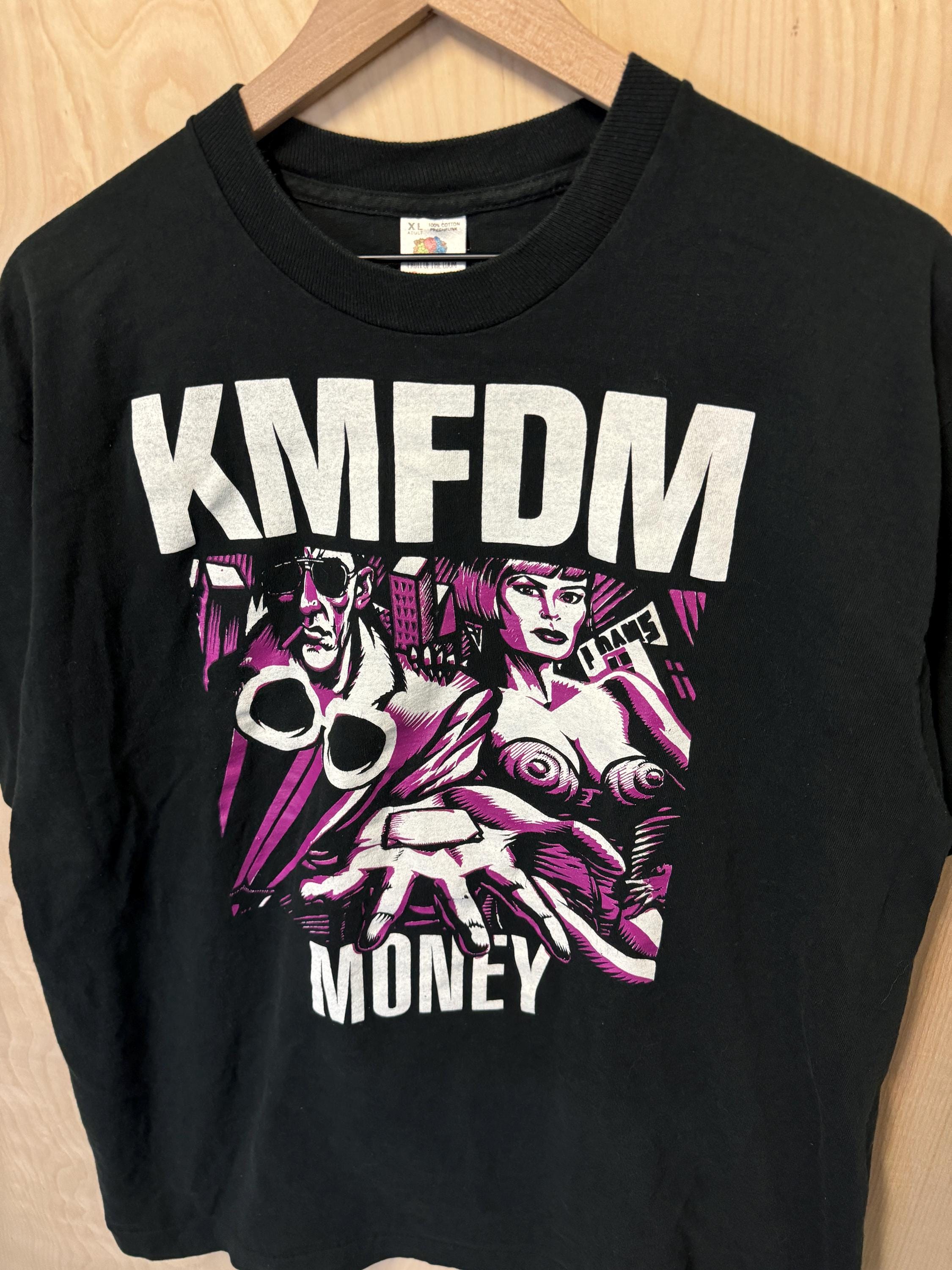 Vintage KMFDM Money Tour 1992 Double Sided Black Cotton T