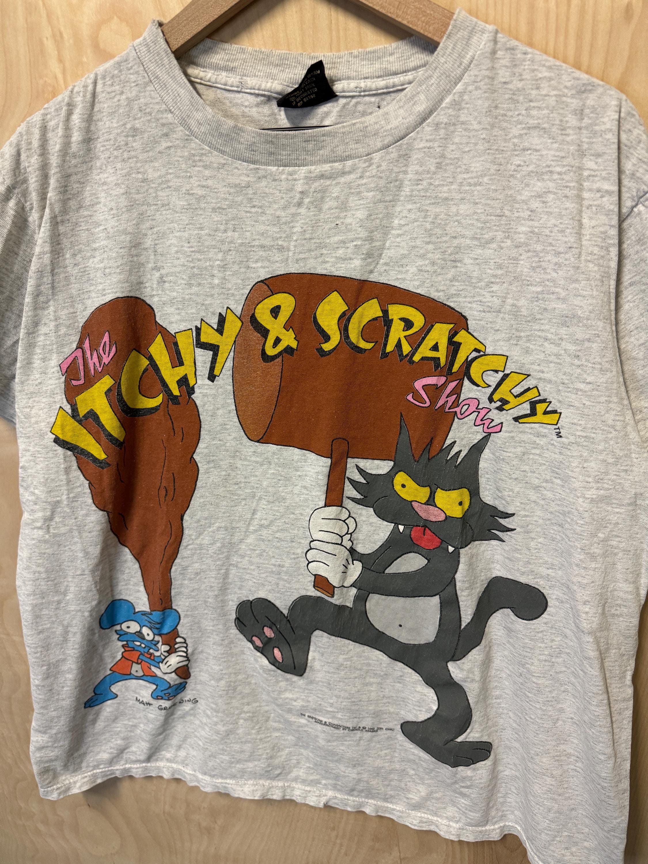 Chemise Vintage Années 90 Itchy & Scratchy Show - Taille Extra Large (XL) - Unisexe