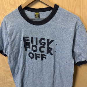 Vintage 80s EIIGY POCR Folding Hidden Message Fuck off Blue Ringer