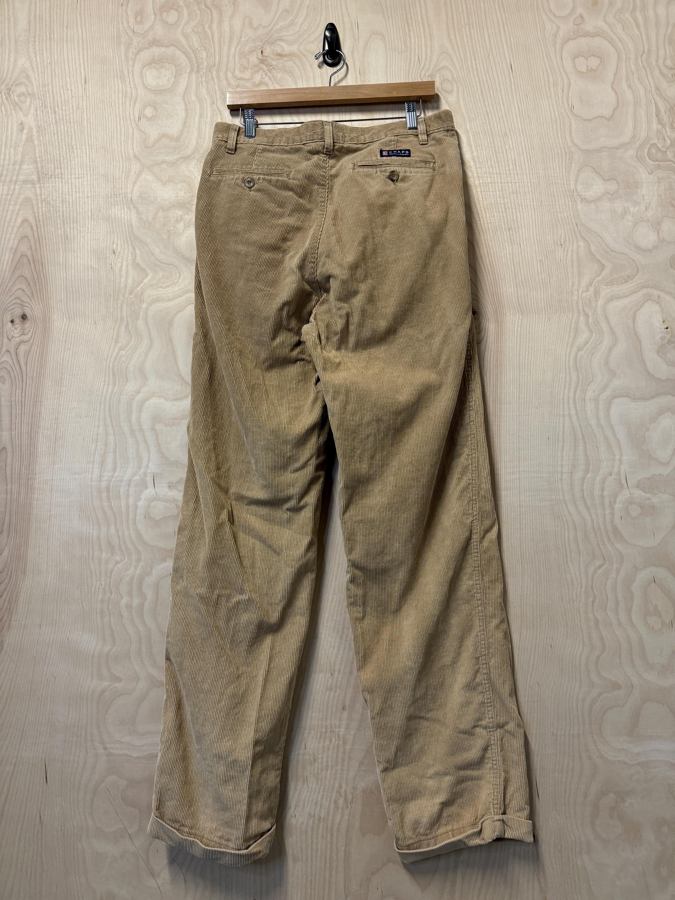 Vintage 90s Chaps Ralph Lauren Tan Cotton Pleated Corduroy Vintage 90s Chaps Ralph Lauren Tan Cotton Pleated Corduroy