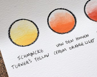 van den hooven cerium sulfide orange light colour single pigment inorganic rare earth watercolour paint PO78 medium