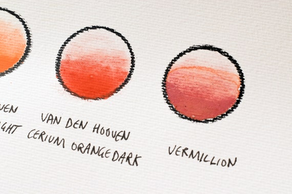 van den hooven cerium sulfide orange dark reddish colour single pigment inorganic rare earth watercolour paint PO75