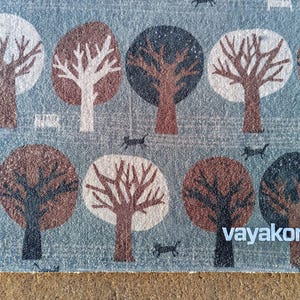 Natural autumn tree pattern flax linen designer eco mouse mat pad zero waste ecological computer sustainable cork limited edition apple PC