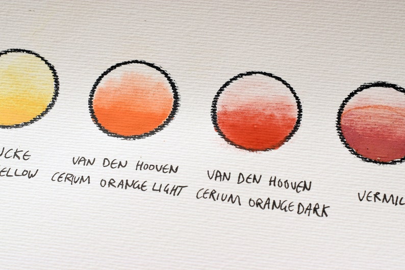 van den hoven Ceriumsulfid orange helle Einpigment seltene Erden Aquarellfarbe PO78 medium Bild 2