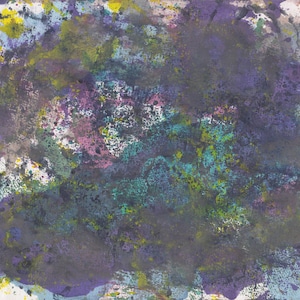 blu viola acqua turchese rosa stile astratto #zerowaste arte originale inchiostro opera d'arte acquerello
