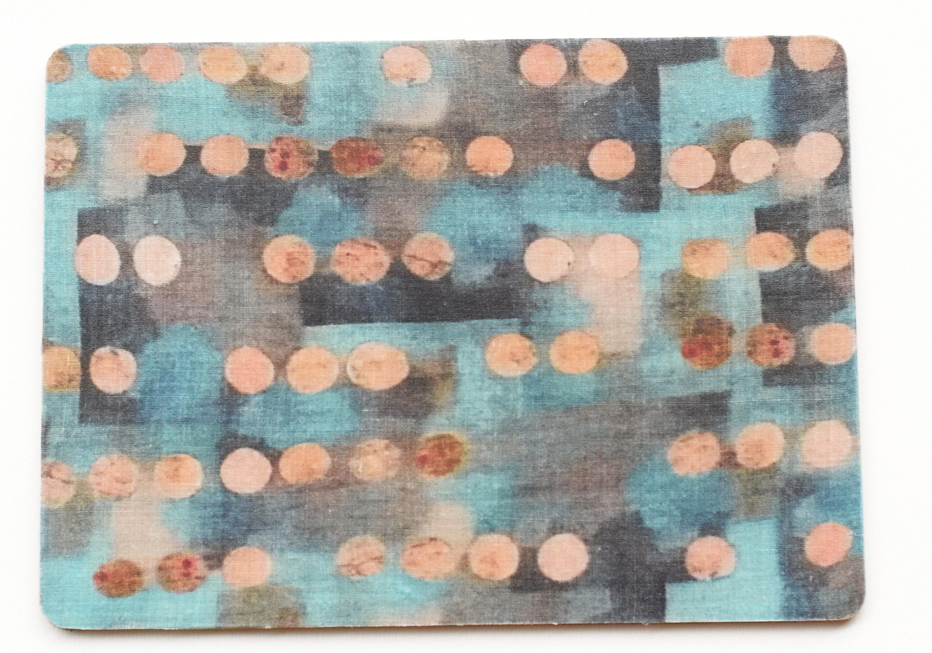 Ramie Eco Computer Mouse Mat Blue Aqua Copper Summer Textile Fabric PC ...