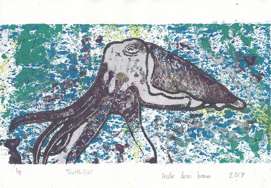 Underwater Live Cuttlefish Art Print — Original Limited Edition Series ...