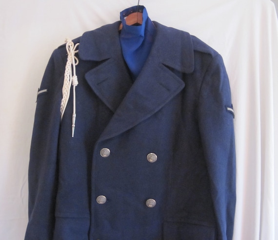 Vintage USA AIR FORCE Overcoat, 100% Wool Velour,… - image 1