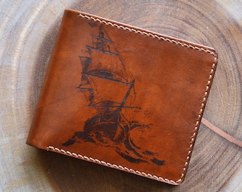 Sailing Boat Leather Men Wallet, Ocean Sea Pattern Wallet, RFID Leather  Wallet, Customized Gift for Men, Birthday Gift, Xmas Present for Him - Etsy