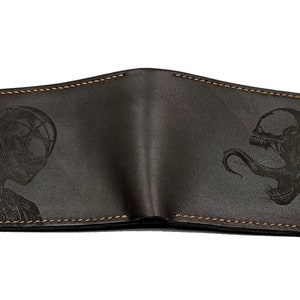 Cartera de cuero personalizada para hombre, hecha a mano, de superhéroe de Marvel Venom Spiderman, regalos de aniversario personalizados, idea de regalo de Navidad, bloqueo RFID