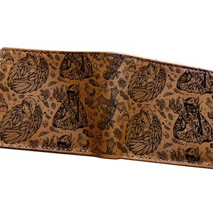 Custom Leder Herren Geldbörse, Engel Dämon Geldbörse, Brieftasche aus Leder, Jubiläum Geldbörse aus Leder, Horror Muster Geldbörse, Geschenk für Papa, Geburtstag Geschenk Ideen