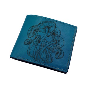 Brieftasche aus Leder für Ihn, Brieftasche aus Leder für Ihn, Geburtstagsgeschenk für Freund, Pilze Brieftasche, Geschenk für Pflanzenliebhaber
