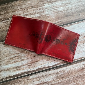 Carteira masculina com estampa do sistema solar, presente masculino de couro, presente personalizado para homens, carteira de couro personalizada para viajantes, presente para amantes da astronomia