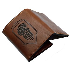 Cartera de cuero hecha a mano para hombre Caballos de Rohan Rohirrim - El Señor de los Anillos, Regalo personalizado para hombre, Regalo para él, Cartera de cuero RFID
