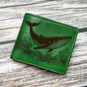 Walfischleder handgemachte Brieftasche, Walfisch-Brieftasche, Leder-Jubiläumsgeschenk für ihn, Geburtstags-Hochzeits-Abschlussgeschenk für ihn