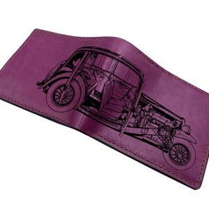 Personalisierte Leder Brieftasche, Vintage Brieftasche mit Gravur, Retro Brieftasche für Männer, Geschenk für ihn, Geburtstag Weihnachten Geschenkidee