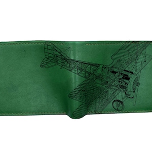 Cartera de cuero recortada de avión personalizada, regalo de vehículo de estilo mecánico para él, idea de regalo de Navidad para hombres, linda billetera para novio, esposo