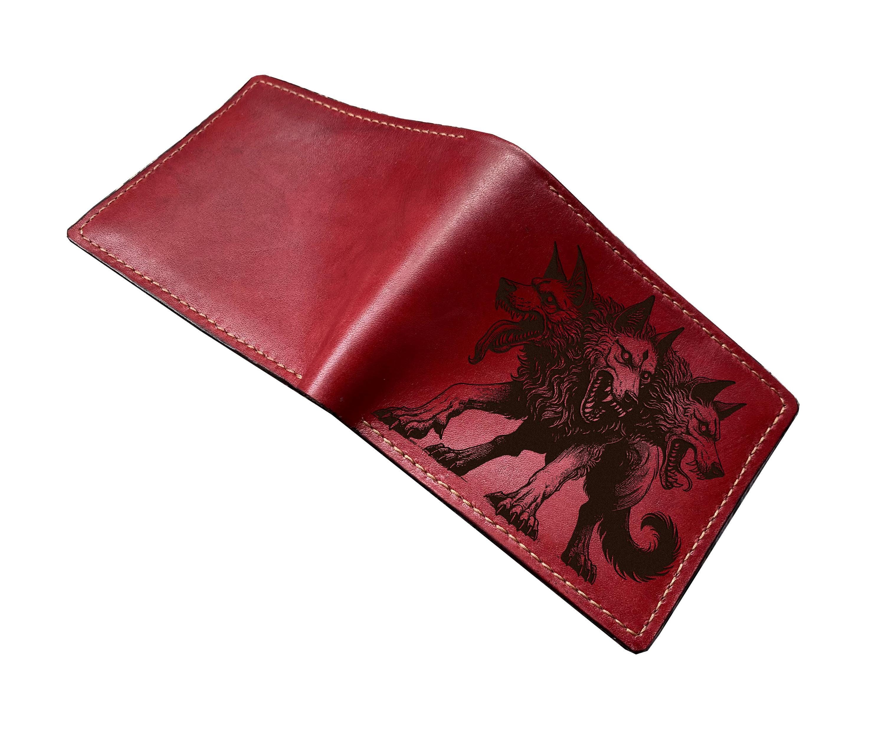 ケルベロスの刻印入りレザーウォレット：ギリシャ神話の贈り物 - Etsy 日本