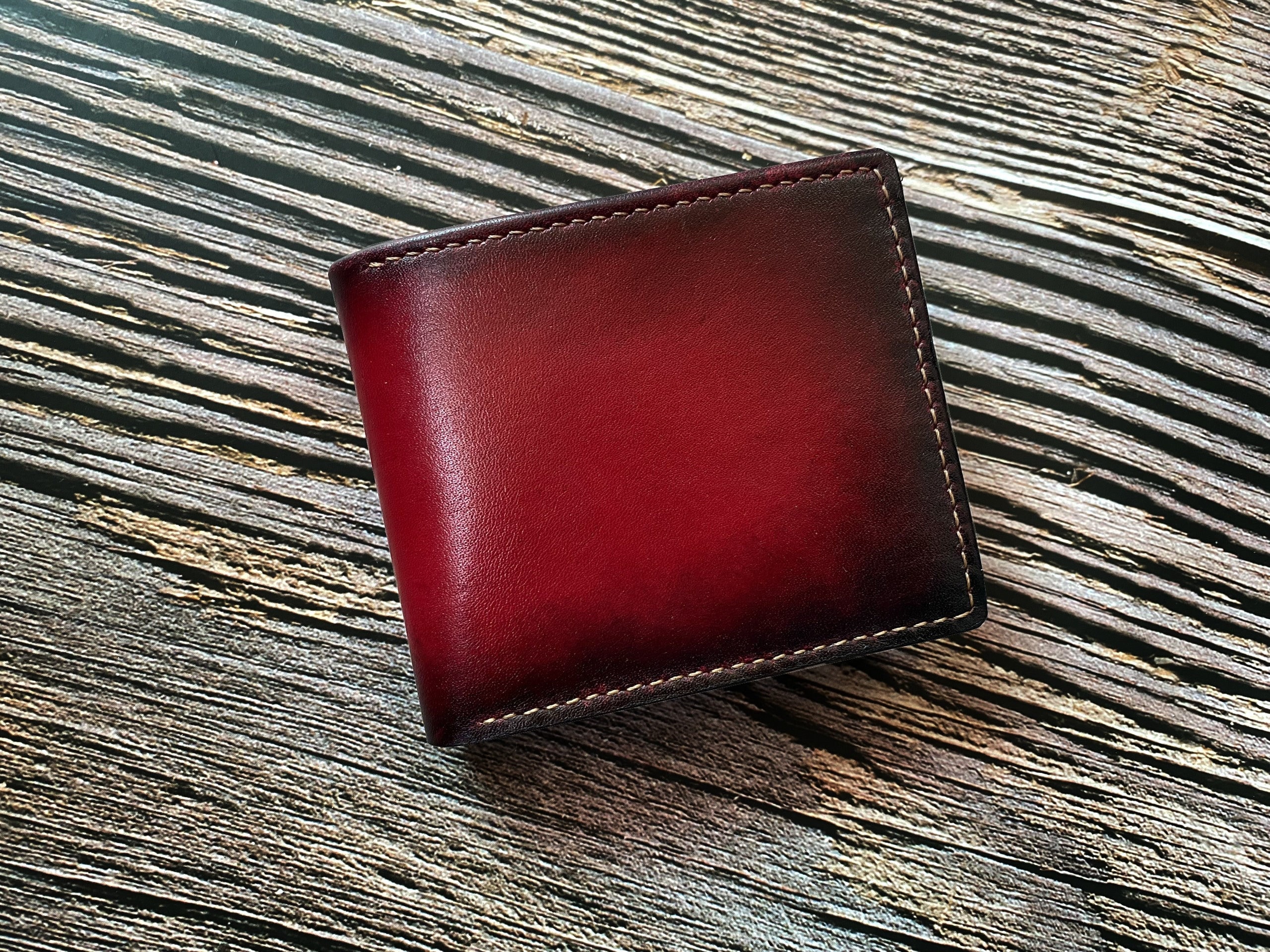 Bifold Wallet in Red Leather