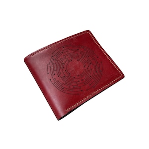 Engraved Circuit Board Leather Wallet, Personalized Tech Gift