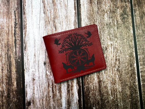 Customized Leather Handmade Wallet Celtic Viking Warrior -  Israel