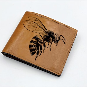 Angepasste Tiermuster Herrenbrieftasche, RFID-blockierende Leder Herrenbrieftasche, Tierkunstgeschenk, Brieftasche für Papa, Gravurtiermuster vorhanden