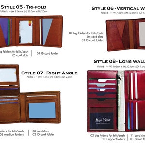 Personalized leather handmade men's wallet, mountain landscape pattern men's gift, present for him, xmas men gift idea, RFID blocking wallet image 8