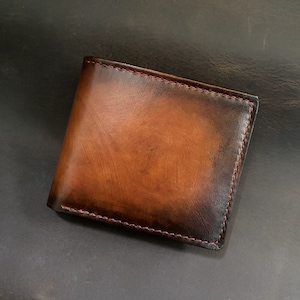Portafoglio fatto a mano in vera pelle di prima qualità, portafoglio bifold per tessere identificative, portafoglio in pelle personalizzato per lui