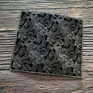 Östliche Drachen Muster Leder zweifach lange Brieftasche, maßgeschneiderte Japan Muster Brieftasche, Ledergeschenk für ihn, Lederjubiläumsgeschenk