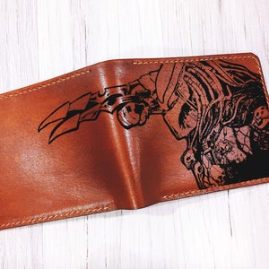 Carteira de couro masculina personalizada do filme de terror Predador Alienígenas, presentes de aniversário para namorado e marido, ideia de presente personalizado para o Dia dos Pais 2021