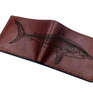 Shark Leather Wallet: Personalized Animal Pattern, Handmade