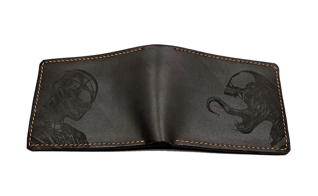 Cartera de cuero personalizada para hombre, hecha a mano, de superhéroe  Marvel Venom Spiderman, regalos de aniversario personalizados, idea de  regalo