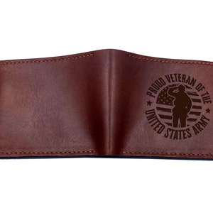 Cartera de cuero para veteranos, regalo personalizado para soldados, regalo de aniversario para veteranos militares, cartera para papá, esposo, regalos para militares.